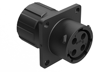 RTS012N4SHEC03R  Receptacle, Square Flange, 4 Position, Female, Shell Size 12, Silicone Seal and End Cap with Individual Reduced Wire Sealing