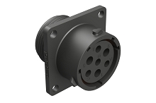 RTS014N3W4S03  Receptacle, Square Flange, 7 (3+4) Position, Female, Shell Size 14 with Silicone Seal