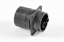 RTS018N2SHEC03  Receptacle, Square Flange, 2 Position, Female, Shell Size 18, Silicone Seal, and End Cap with Individual Wire Sealing