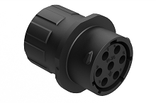 RTS1BS14N7SHEC03R  Receptacle, Inline, 7 Position, Female, Shell Size 14, Silicone Seal, and End Cap with Individual Reduced Diameter Wire Sealing