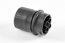RTS1BS18N4SHEC03  Receptacle, Inline, 4 Position, Female, Shell Size 18, Silicone Seal, and End Cap with Individual Wire Sealing