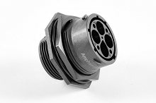 RTS718N4P03  Receptacle, Jam Nut, 4 Position, Male, Shell Size 18, with Silicone Seal