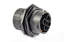 RTS718N4SHEC03  Receptacle, Jam Nut, 4 Position, Female, Shell Size 18, Silicone Seal, and End Cap with Individual Wire Sealing