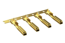 SC000572F  Size 1.0x0.64mm Stamped & Formed Socket Contact, Signal, Gold Flash Plating, 5A, Wire Range 20-22AWG