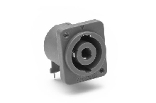 SP-4-MDHT-8  4 Pole Loudspeaker Chassis Mount, D Type Flange, Self Tapping Holes, Horizontal PCB, Grey Finish. Comparable to PN# NL4MD-H