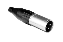 AC3M  3 Pole XLR Male Cable Connector, Stamped Contacts, Nickel Finish. Comparable to PN# NC3MX