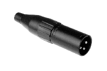 AC3MB  3 Pole XLR Male Cable Connector, Stamped Contacts, Black Finish. Comparable to PN# NC3MX-BAG