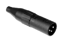 AC3MCP  3 Pole XLR Male Cable Connector, Thermoplastic Shell, Stamped Contacts, Black. Comparable to PN# APF