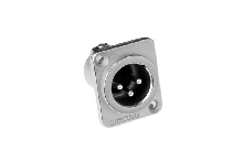 AC3MMDZ  3 Pole XLR Male Chassis Mount, D Type, Machined Contacts, Solder Bucket, Nickel Finish. Comparable to PN# NC3MD-L-1, E3M, 717-0300