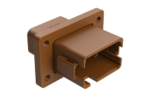 AT04-12PD-BL04  12 Position Receptacle Flange Mount Connector, Pin, Brown, Keyed D, Enhanced Key. Comparable to PN# DT04-12PD-BL04