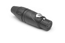 AX5FB  5 Pole Socket (Female) Plug. XLR AX Audio Cable Connector. Black finish, standard contact plating. Comparable to PN# NC5FXX-BAG