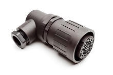 C01610F0190042    19+PE Female right angled cable connector with strain relief and clamping ring