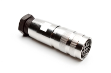 C091 11D007 001 2 - M16 Female cable connector with internal strain relief and metal locking ring. 7 contacts, 6-8mm cable diameter. Contacts sold separately. Comparable to PN# 99-5626-00-07