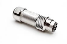 C091 11H004 000 4 - M16 Male cable connector with internal strain relief and metal locking ring. 4 contacts, 4-6mm cable diameter.