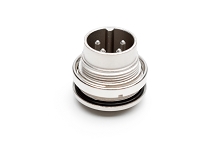 C091 31C004 100 2 - M16 Rear mounting male metal receptacle with O-ring seal and ring nut mount. 4 contacts, silver plated.  Contacts included. Comparable to PN# 09-0111-80-04