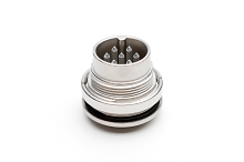 C091 31C007 100 2 - M16 Rear mounting male metal receptacle with O-ring seal and ring nut mount. 7 contacts, silver plated.  Contacts included. Comparable to PN# 09-0127-80-07