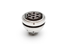 C091 31G007 100 2 - M16 Rear mounting female metal receptacle with O-ring seal and ring nut mount. 7 contacts, silver plated.  Contacts included. Comparable to PN# 09-0128-80-07