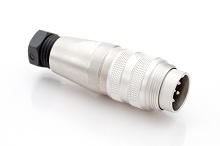 C091 31H006 100 2 - M16 Male cable connector with internal strain relief and metal locking ring.  6 contacts, silver plated, 4-6mm cable diameter.  Contacts included. Comparable to PN# 99-5121-15-06, 99-5121-00-06