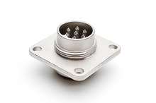 C091 31S007 100 2 - M16 Flange mount male metal receptacle with O-ring seal and ring nut. 7 contacts, silver plated.  Contacts included.