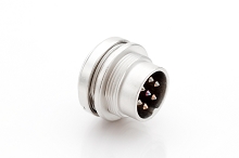 C091 31W007 100 2 - M16  Front mounting male metal receptacle with O-ring seal and ring nut mount. 7 contacts, silver plated.  Contacts included. Comparable to PN# 09-0127-00-07