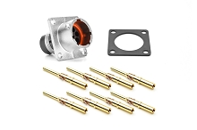 RT00128PKNH03-K  Receptacle Kit, Square Flange, 8 Position, Male, Shell Size 12, Silicone Seal, with Machined Gold Contacts, Size 16 (18-16AWG), Gasket, IP69K