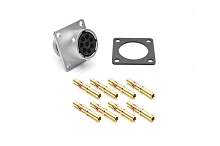 RT00128SKNH03-K  Square Flange Receptacle Kit, Socket, with silicone seal IP69k