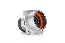 RT001619PKNH03  Square Flange Receptacle, Pin with silicone seal IP69k
