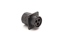 RTS014N3SHEC03  Receptacle, square flange, 3 positions, size 14, socket contact, silicone rubber seal,with endcap.  Comparable to PN #UTS0GN14GS1S