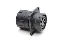 RTS014N8SHEC03 Receptacle, square flange, 8 positions, size 14, for socket contact, silicone rubber seal, endcap