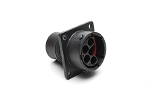 RTS016N09P03 Receptacle, square flange, 9 (4+5) positions, size 16, pin contact, silicone rubber seal