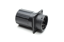 RTS016N09PHEC03 Receptacle, square flange, 9 (4+5) positions, size 16, pin contact, silicone rubber seal, endcap
