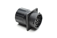 RTS016N09SHEC03 Receptacle, square flange, 9 (4+5) positions, size 16, socket contact, silicone rubber seal, endcap