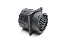 RTS018N32SHEC03  Receptacle, square flange, 32 positions, size 18, socket contact, silicone rubber seal, endcap.  Comparable to PN #UTS0GN1832S