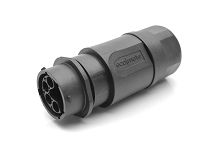 RTS1BS16N09P03  Receptacle, Inline, 9 (4+5) positions, size 16, pin contact, silicone rubber seal