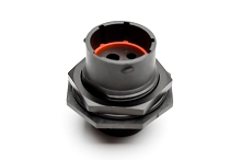 RTS714N2P03 Receptacle, jam nut, 4 (2+2) positions, size 14, pin contact, silicone rubber seal