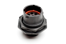 RTS714N8P03 Receptacle, jam nut, 8 positions, size 14, pin contact, silicone rubber seal