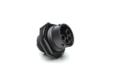 RTS716N09P03 Receptacle, jam nut, 9 (4+5) positions, size 16, pin contact, silicone rubber seal