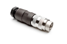 T 3300 002 - M16 Male straight cable connector with internal strain relief and metal locking ring. 4 contacts, silver plated, 6-8mm cable diameter  Contacts included. Comparable to PN# 09-0009-02-04, 99-2009-02-04