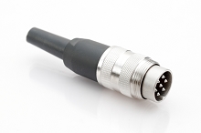 T 3475 001 - M16 Male straight cable connector with internal strain relief and metal locking ring. 7 contacts, silver plated, 4-6mm cable diameter  Contacts included. Comparable to PN# 09-0025-00-07, 99-2025-00-07