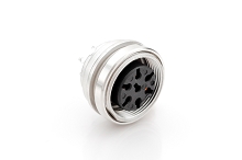 T 3478 100 - M16 Rear mounting female receptacle with ring nut. 7 contacts, silver plated  Contacts included. Comparable to PN# 09-0328-80-07