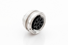 T 3507 400 - M16 Rear mounting female receptacle with ring nut. 8 contacts, silver plated.  Contacts included. Comparable to PN# 09-0474-90-08