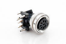 T 3507 900 - M16 Rear mounting right angled Female receptacle with ring nut. 8 contacts, silver plated.  Contacts included.