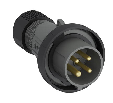 2CMA101102R1000  3P+E Male Industrial Plug, 32A, 690V, 5H, IP67. Replaces Part# 332EP5W
