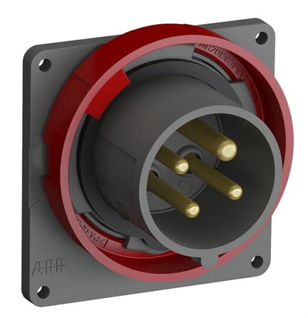 2CMA101267R1000  3P+E Male Panel Mounted Inlet, 16A, 460V, 11H, IP67. Replaces Part# 316EBU11W