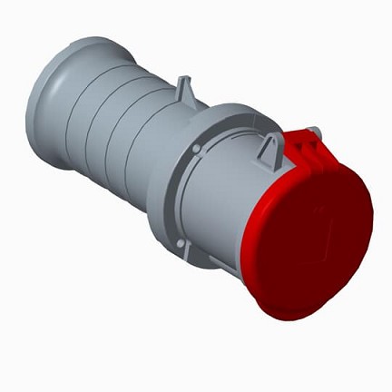2CMA101806R1000  3P+N+E Female High Current Industrial Connector, 60A, 415V, 6H, IP44. Replaces Part# ABB560C6