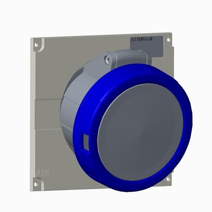 2CMA105966R1000  3P+N+E Female Panel Mounted Socket-Outlet, 30A, 250V, 9H, IP67. Replaces Part# 432ERAU9W