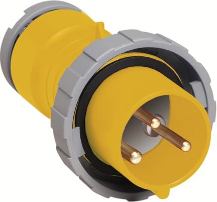 2CMA166458R1000  2P+E Male Industrial Plug, 16A, 130V, 4H,  IP69K. Replaces PN# 216P4W