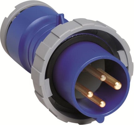 2CMA166508R1000  3P+E Male Industrial Plug, 32A, 250V, 9H, IP69K. Replaces Part# 332P9W