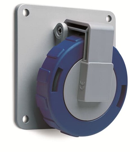 2CMA167014R1000  3P+E Female Panel Mounted Socket-Outlet, 16A, 500V, 7H, IP69K. Replaces Part# 316RAU7W