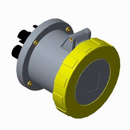 2CMA167372R1000  2P+E Female Panel Mounted Socket-Outlet, 63A, 130V, 4H, IP69K. Replaces Part# 263RU4W